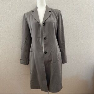 Harve Benard Gray Wool Long Coat